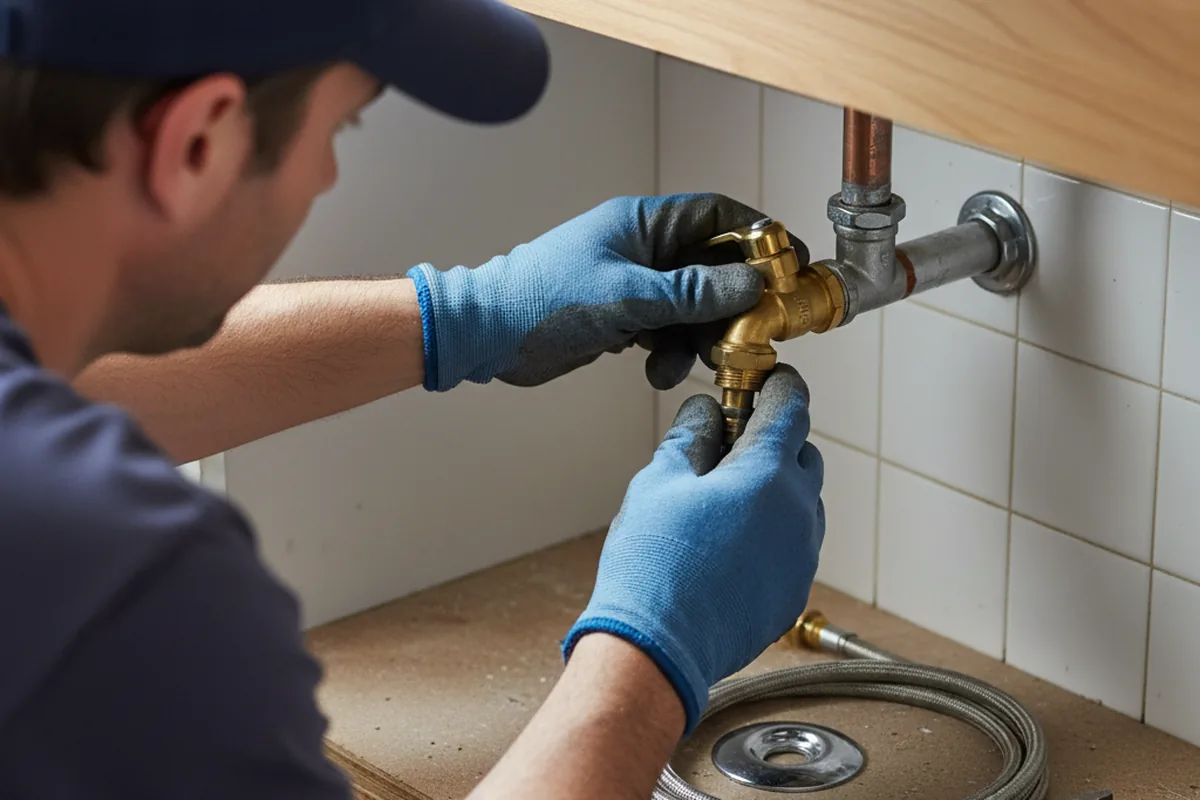 Shutoff valve and fitting work during Faucet and Fixture Repair in Stockholm